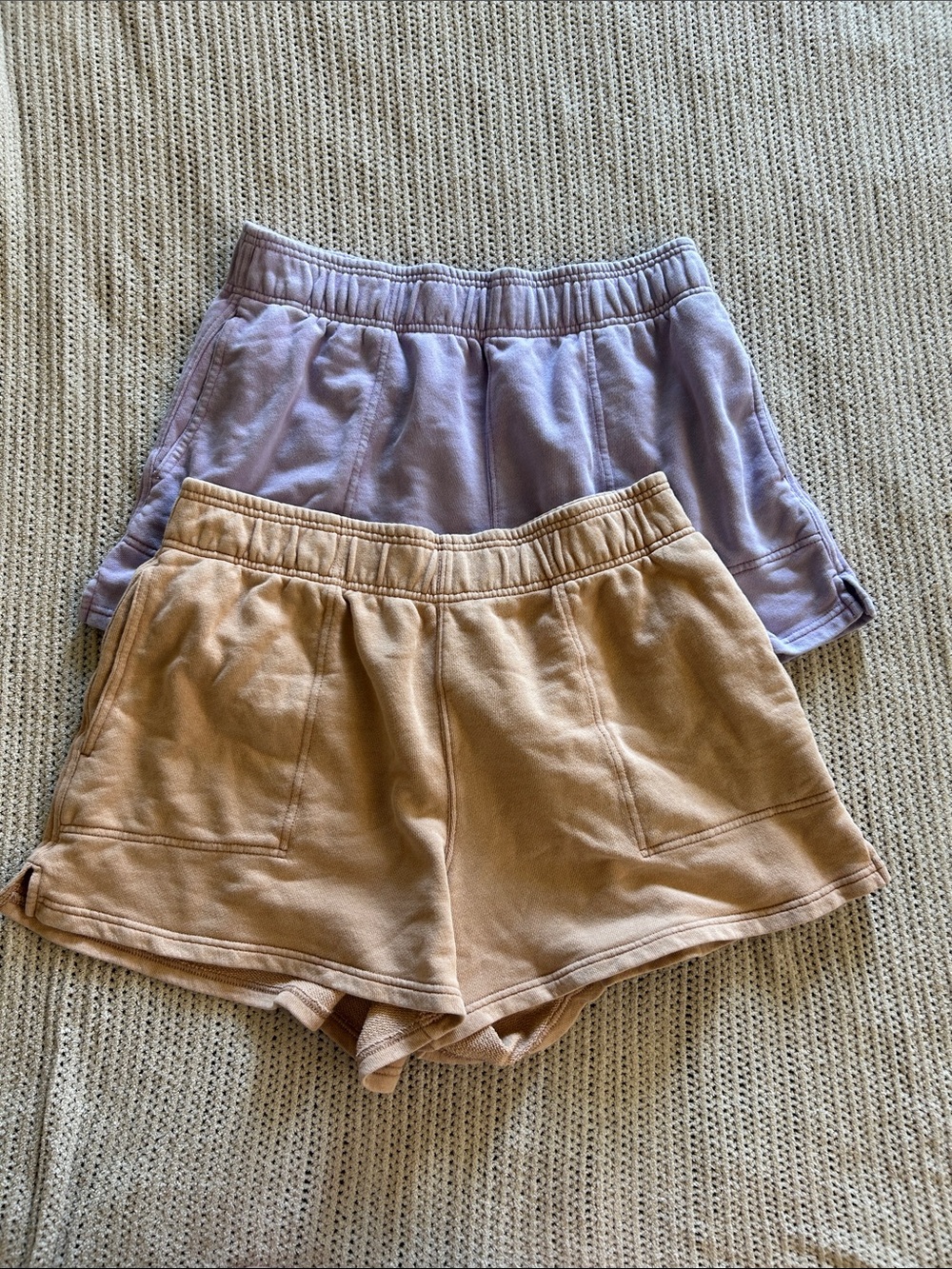 aerie Lavender and Tan Athletic Lounge Shorts Duo